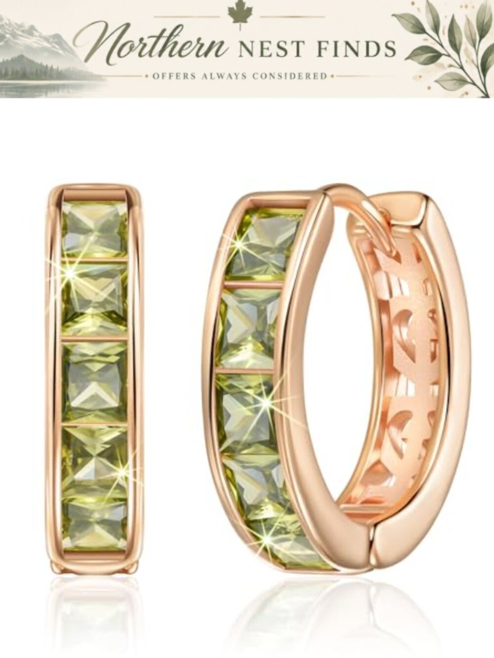 Small Hoop Earrings for Women Copper Rose Gold Plated Cubic Zirconia Tragus